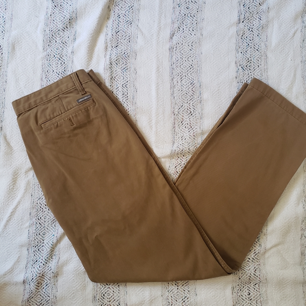 Eddie Bauer Brown Dark Khaki Pants Men's 35/34